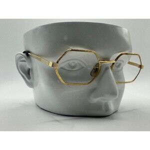 NEW Vintage Sunglasses | Non RX | Gold Glitter Metal | Geometric | #422.2